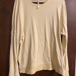 Fabletics Yellow Crew Neck Long Sleeve Sweatshirt